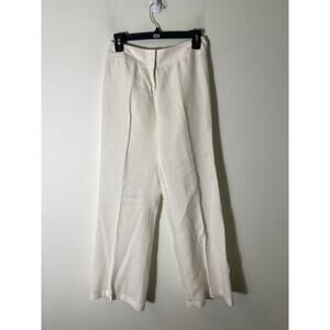 DKNYC Off White Linen Straight Leg Ankle Pants Sz 0